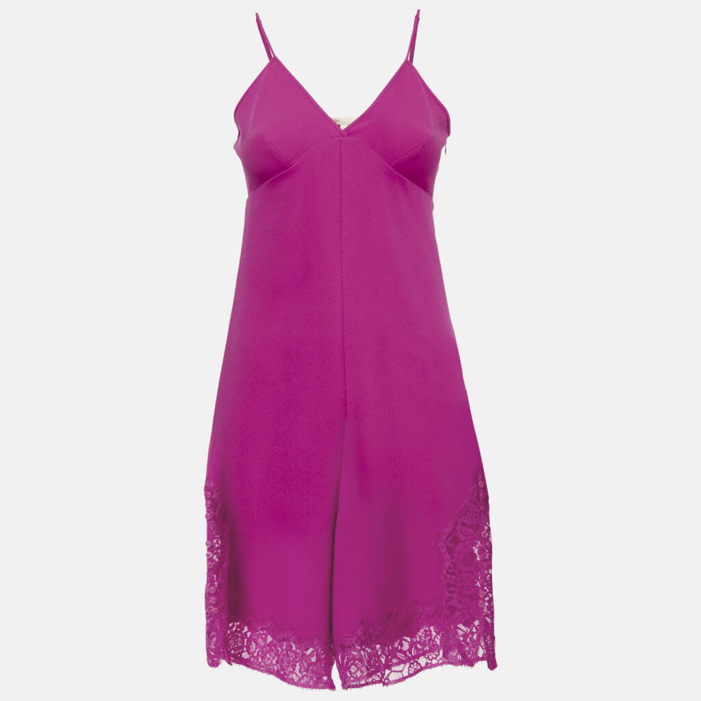 luxury-women-maje-used-clothes-p1151084-001 Maje Pink Crepe Lace Trimmed Playsuit S