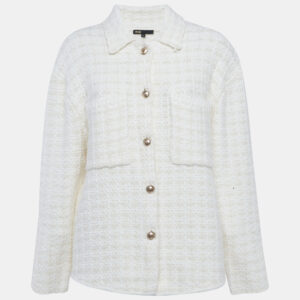 Maje Ivory Tweed Oversized Jacket L