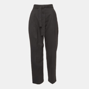 Maje Black Gabardine Belted Formal Trousers S