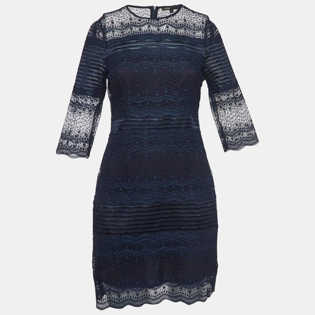 luxury-women-maje-used-clothes-p995704-002 Maje Navy Lace Mini Dress S
