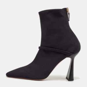 Malone Souliers Navy Blue Stretch Fabric Oliana Ankle Length Boots Size 39.5