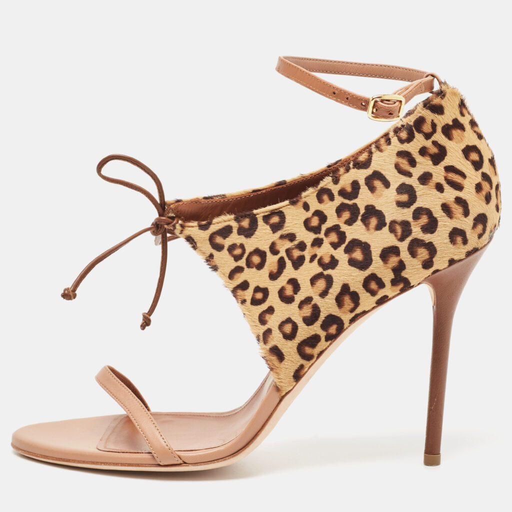 luxury-women-malone-souliers-new-shoes-p900174-002 Malone Souliers Brown/Beige Calf Hair Ankle Strap Sandals Size 41