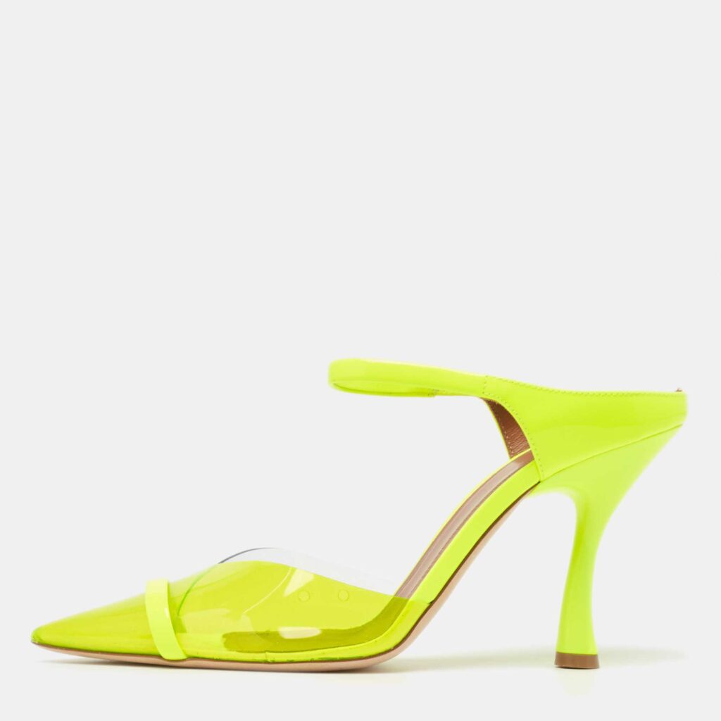 luxury-women-malone-souliers-new-shoes-p954817-003 Malone Souliers Neon Yellow PVC and Patent Leather Iona Mules Size 38.5