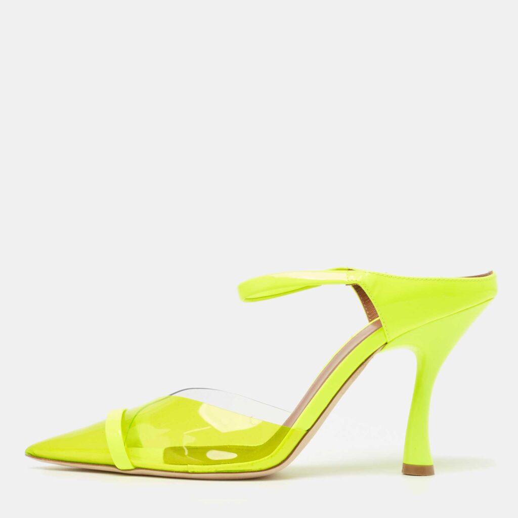 luxury-women-malone-souliers-new-shoes-p954860-003 Malone Souliers Neon Yellow PVC and Patent Leather Iona Mules Size 38.5