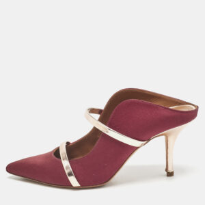 Malone Souliers Burgundy Leather and Satin Maureen Pumps Size 37