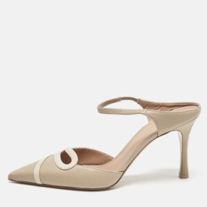 Malone Souliers Beige Leather Ankle Strap Pumps Size 40