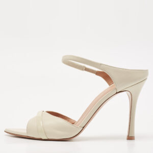 Malone Souliers Cream Leather Una Ankle Strap Sandals Size 38