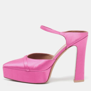 malone souliers pink satin platform pumps size 38