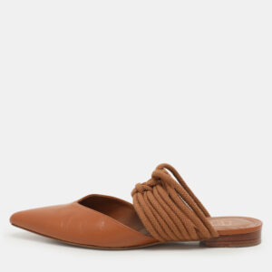 malone souliers brown leather and rope maisie flats size 39.5