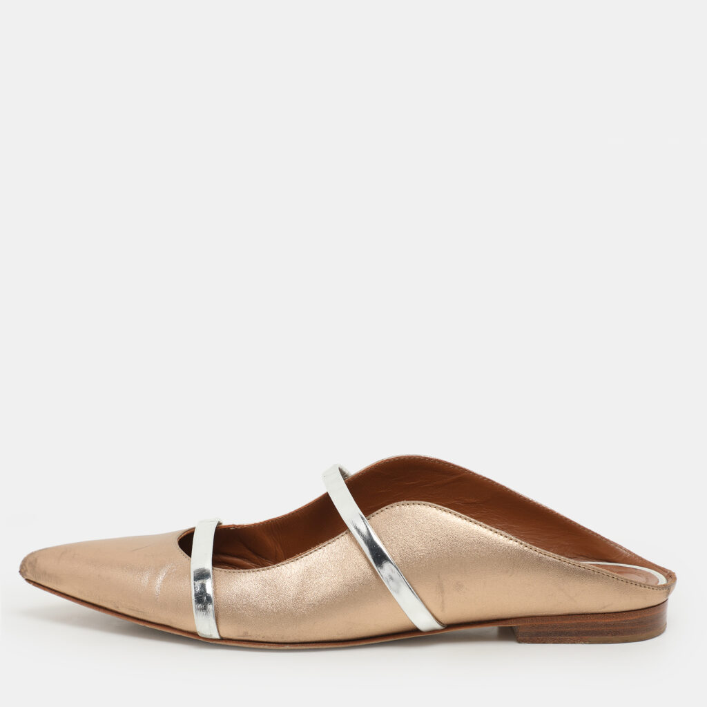 luxury-women-malone-souliers-used-shoes-p1132966-002 Malone Souliers Metallic Leather Maureen Flats Size 39