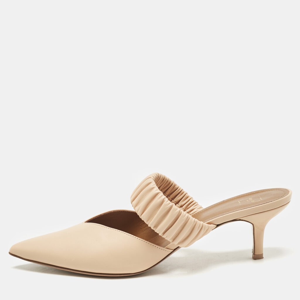luxury-women-malone-souliers-used-shoes-p1156776-008 Malone Souliers Brown Woven Leather Maisie Mules Size 40.5