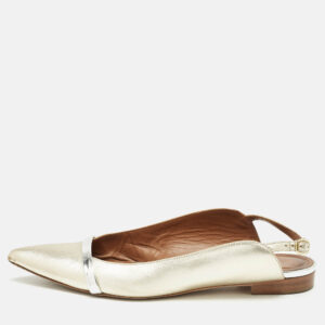 Malone Souliers x Roy Luwolt Metallic Gold Leather Marion Luwolt Slingback Flats Size 37.5