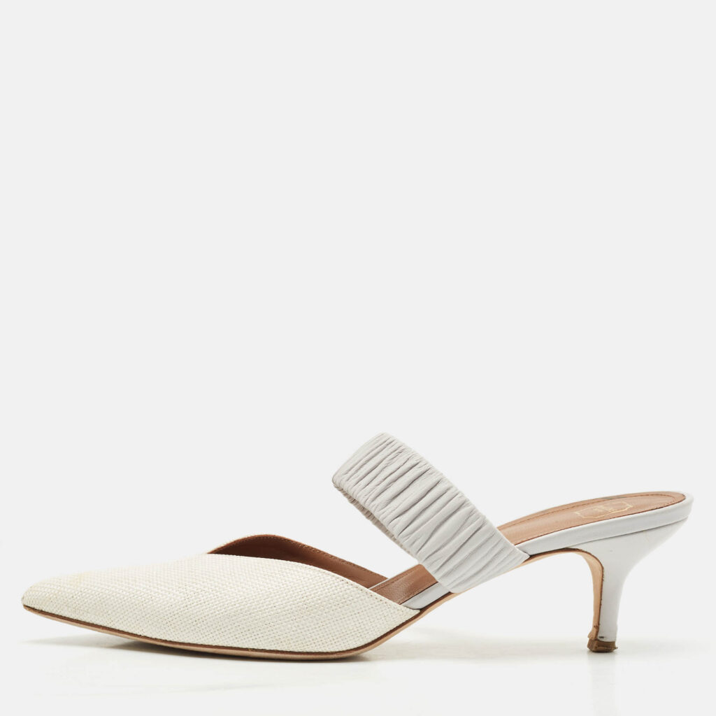 luxury-women-malone-souliers-used-shoes-p1163665-010 Malone Souliers White/Purple Raffia and Leather Maisie Mules Size 41