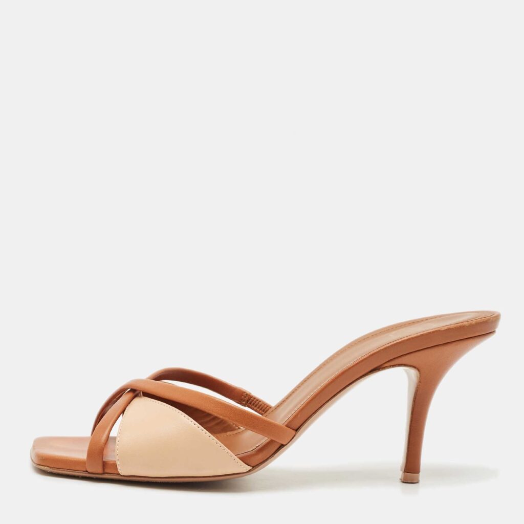 luxury-women-malone-souliers-used-shoes-p1168949-003 Malone Souliers Brown Leather Penn Slide Sandals Size 38
