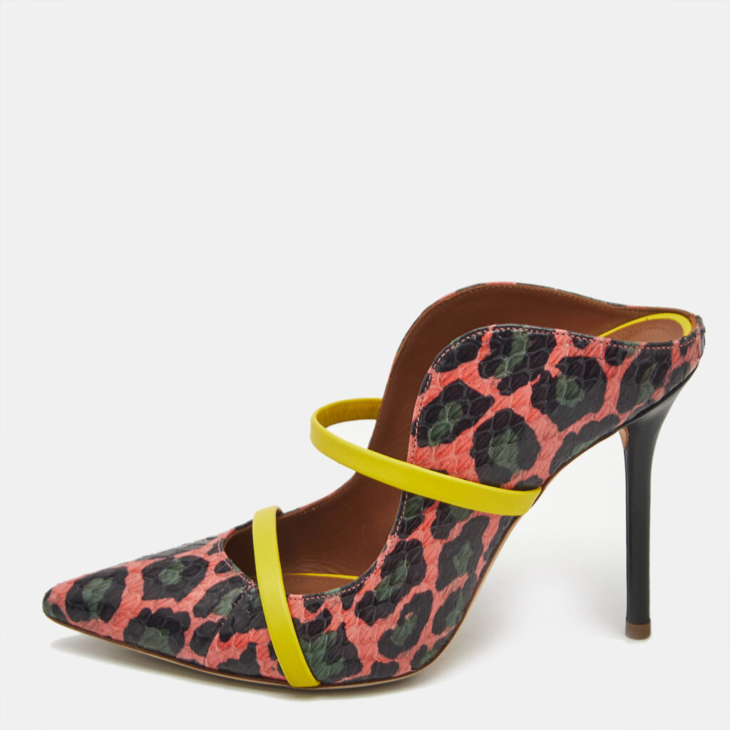 luxury-women-malone-souliers-used-shoes-p1170617-004 Malone Souliers Multicolor Elaphe Leather Maureen Mules Size 36.5