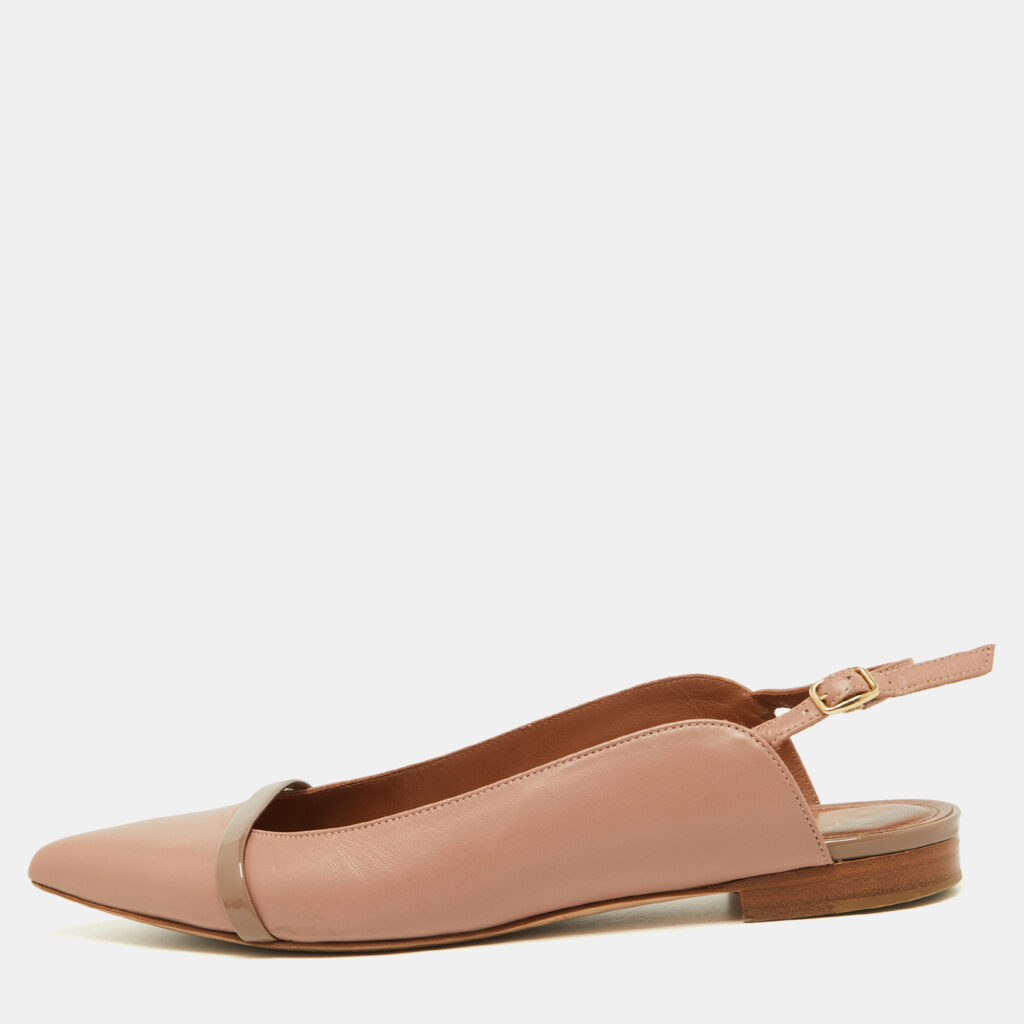 luxury-women-malone-souliers-used-shoes-p928488-001 Malone Souliers Old Rose Leather Pointed Toe Mules Size 38