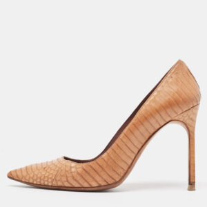 Manolo Blahnik Brown Watersnake  BB Pumps Size 38