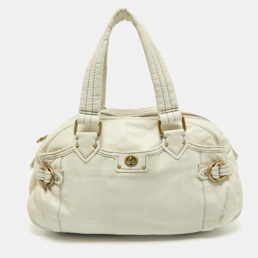 luxury-women-marc-by-marc-jacobs-used-handbags-p1158202-008.jpg Marc by Marc Jacobs Off White Leather Totally Benny Satchel