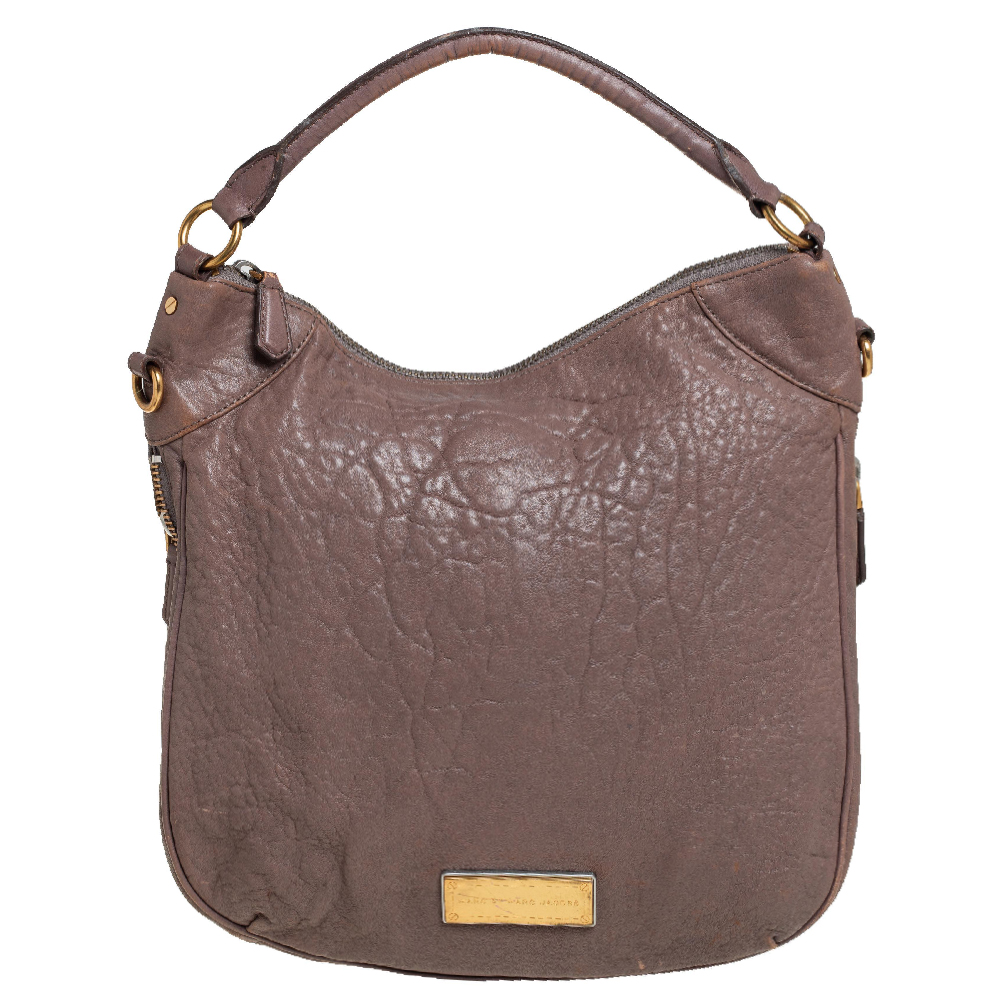 luxury-women-marc-by-marc-jacobs-used-handbags-p450513-012 Marc by Marc Jacobs Taupe Leather Classic Q Hillier Hobo