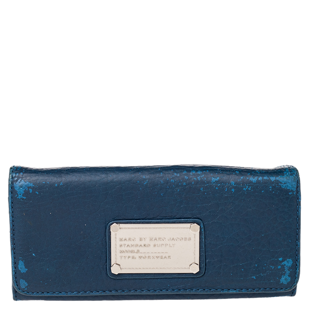 luxury-women-marc-by-marc-jacobs-used-handbags-p469426-011 Marc by Marc Jacobs Blue Leather Flat Wallet
