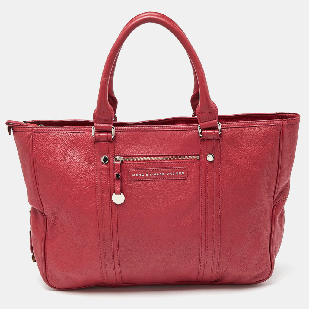 luxury-women-marc-by-marc-jacobs-used-handbags-p940473-012 Marc by Marc Jacobs Pink Leather Expandable Zip Around Hobo