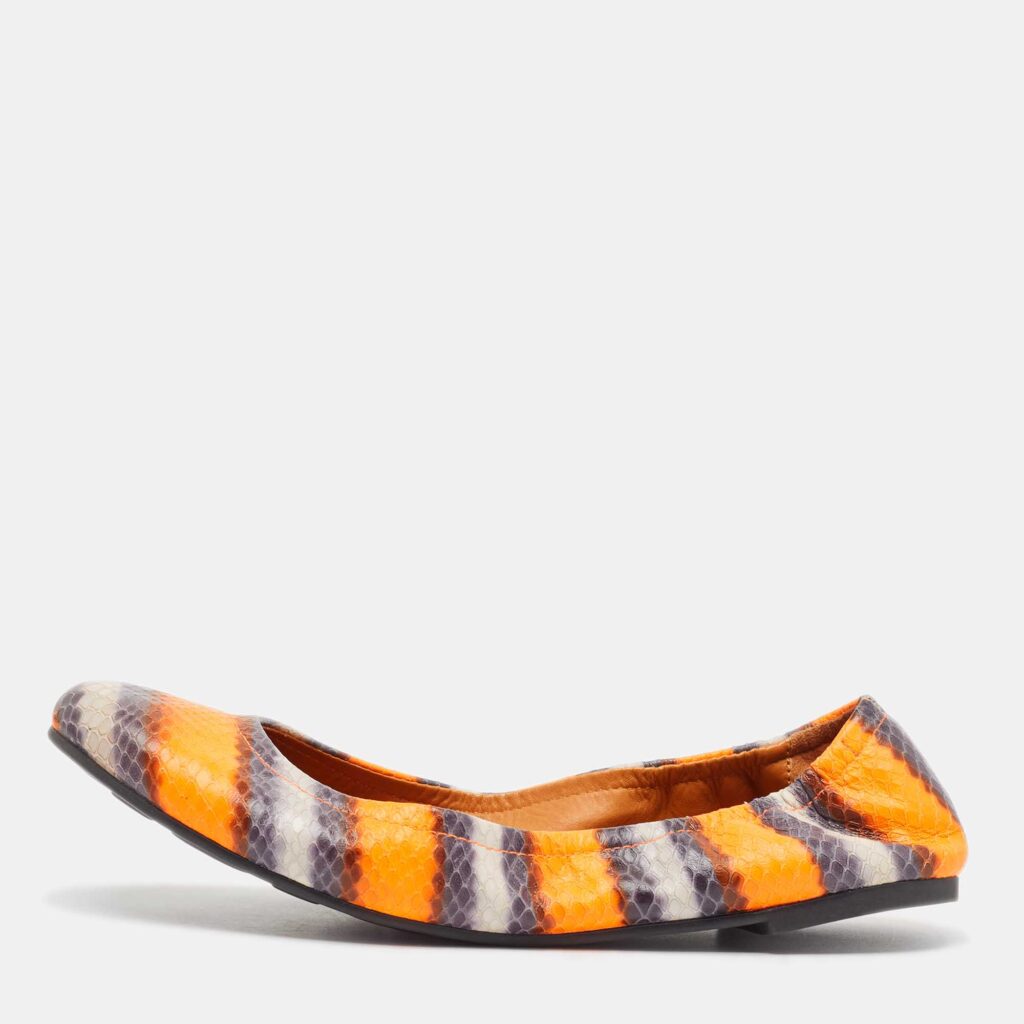 luxury-women-marc-by-marc-jacobs-used-shoes-p1045309-003 Marc by Marc Jacobs Multicolor Python Embossed Leather Ballet Flats Size 37