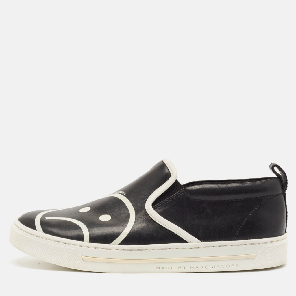luxury-women-marc-by-marc-jacobs-used-shoes-p1129146-010 Marc by Marc Jacobs Black Leather Slip On Sneakers Size 38