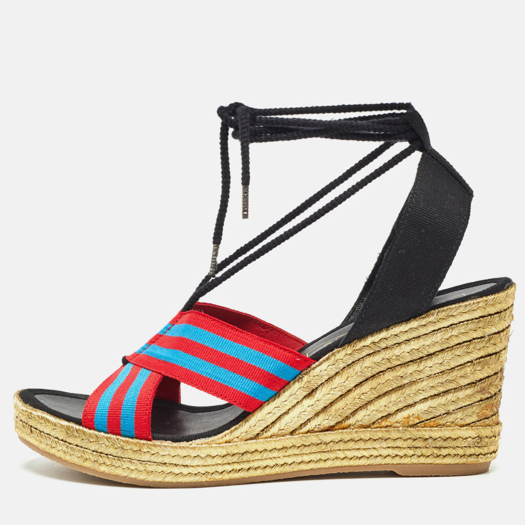 luxury-women-marc-jacobs-new-shoes-p998359-002 Marc Jacobs Multicolor Grosgrain Espadrille Wedge Sandals Size 40