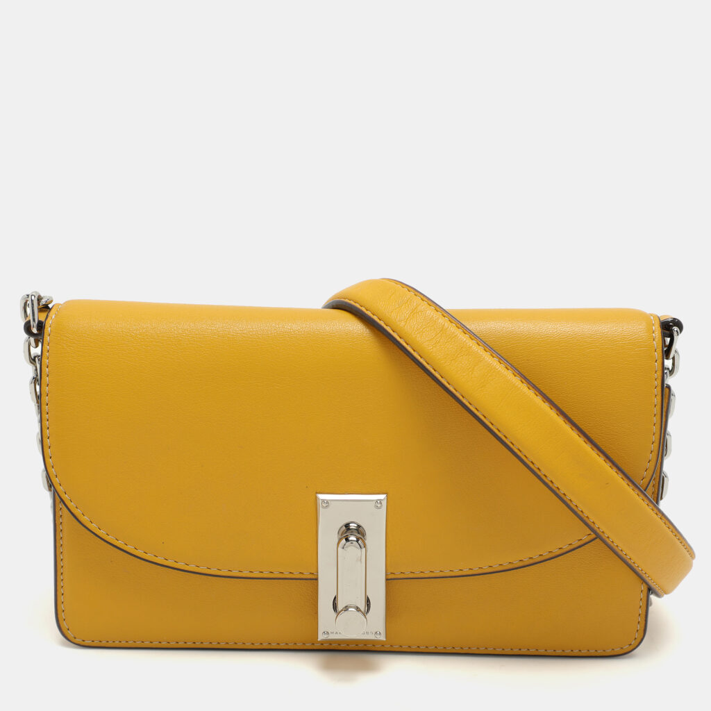 luxury-women-marc-jacobs-used-handbags-p1069447-014 Marc Jacobs Yellow Leather Wallet On Chain