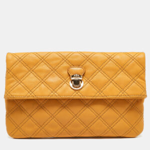 Marc Jacobs Mustard Quilted Leather Eugenie Clutch