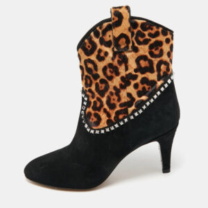 Marc Jacobs Brown/Black  Calf Hair and Suede Ankle Length Boots Size 37