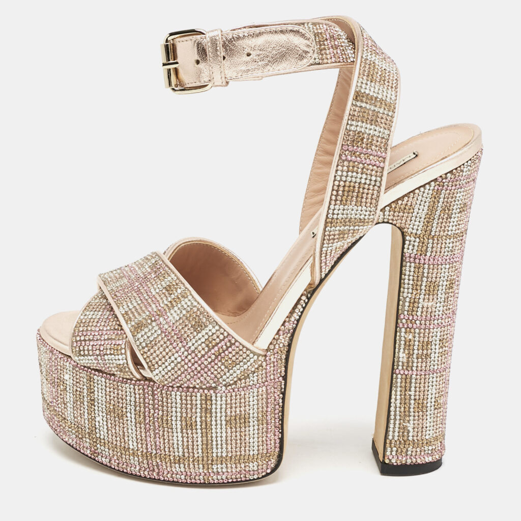 luxury-women-marco-de-vincenzo-used-shoes-p1124633-005 Marco de vincenzo Multicolor Leather Ankle Strap Sandals Size 38