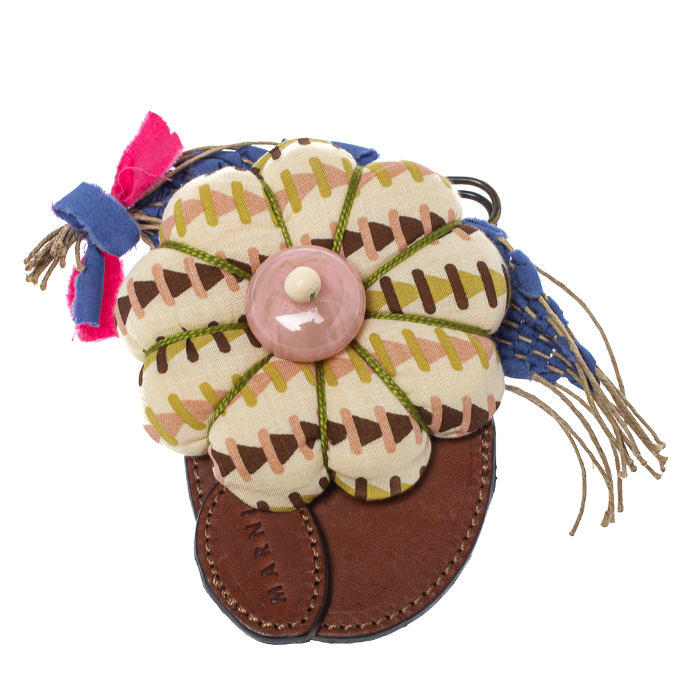 luxury-women-marni-used-accessories-p376166-002 Marni Multicolor Fabric Flower Brooch
