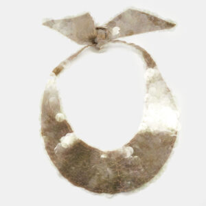 Marni Beige Silk Clear Sequined Collar Necklace