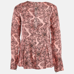 Marni Pink Printed Silk Full Sleeve Top M