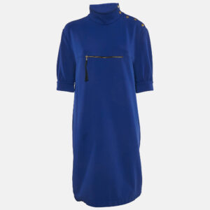 Marni Royal Blue Stretch Crepe Zip Detail Short Dress M