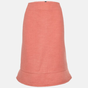 Marni Coral Pink Wool A-Line Skirt L