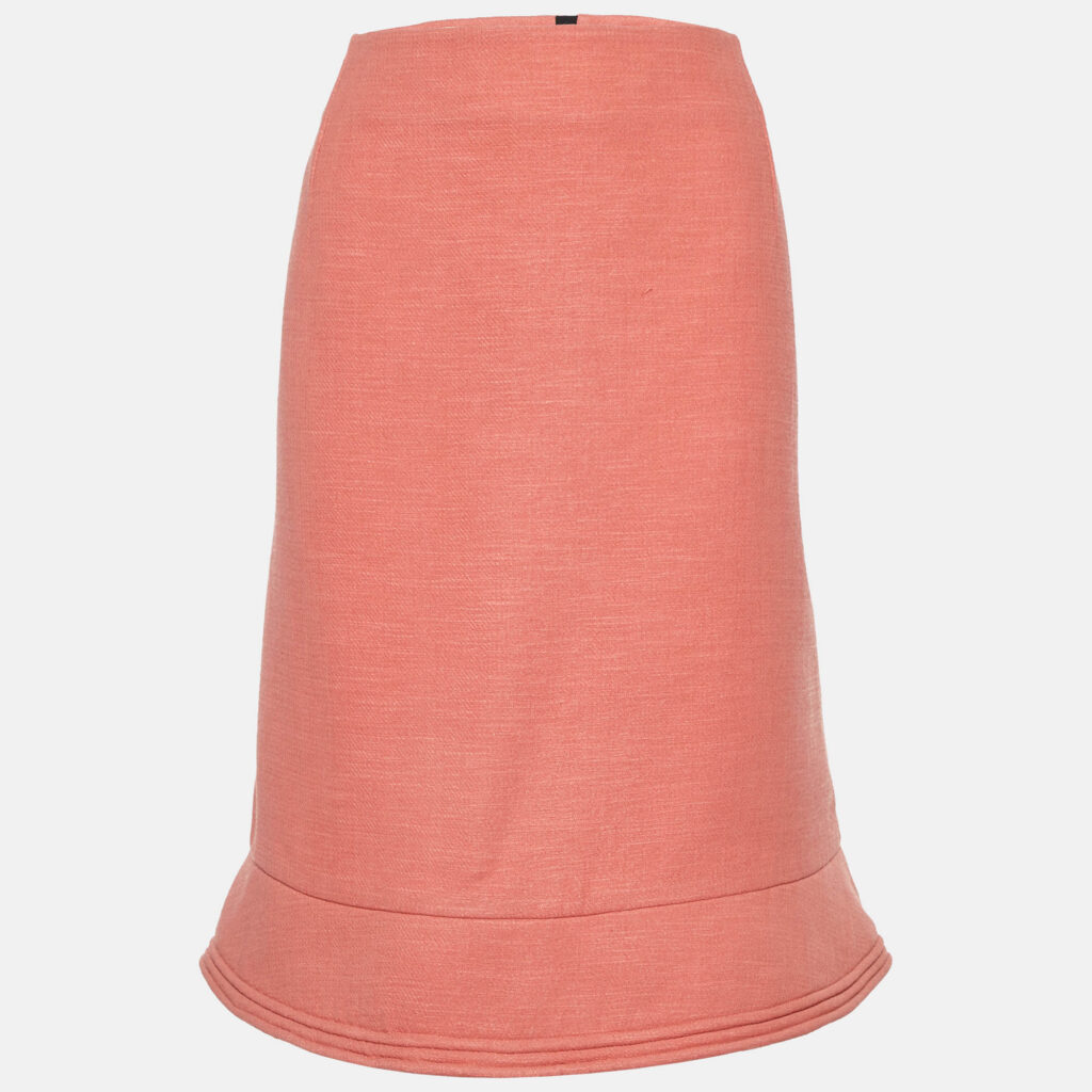 luxury-women-marni-used-clothes-p1106744-001 Marni Coral Pink Wool A-Line Skirt L