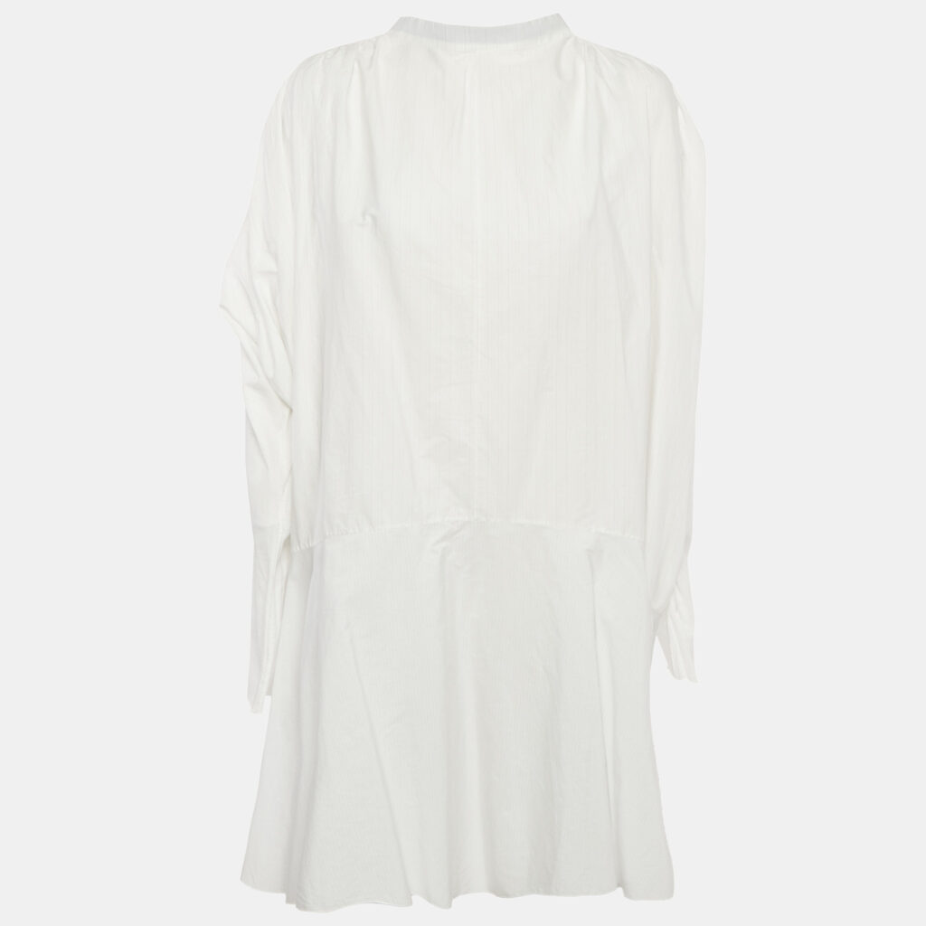 luxury-women-marni-used-clothes-p1108641-002 Marni White Striped Cotton Loose Fit Midi Dress S