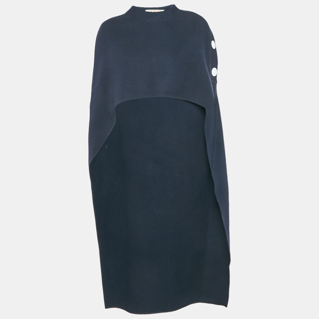 luxury-women-marni-used-clothes-p1109283-002 Marni Navy Blue Wool Long Cape M