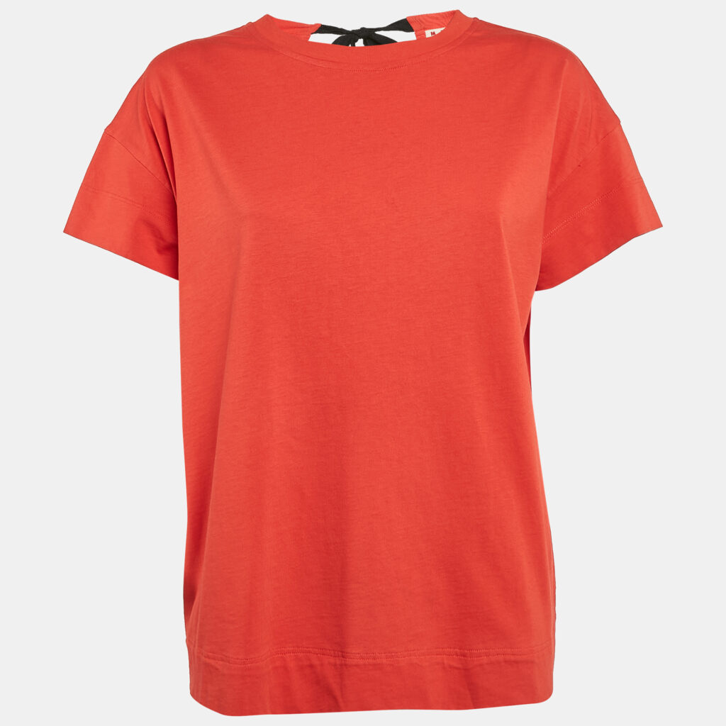luxury-women-marni-used-clothes-p1117506-004 Marni Orange Jersey Back Tie-Up Detail Top S