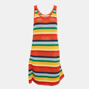 Marni x No Vacancy Inn Multicolor Stripe Crochet Mini Dress L