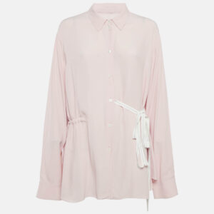 Marni Pink Crepe Button Front Long Shirt M