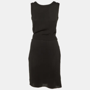 Marni Black Crepe Belted Sleeveless Mini Dress M