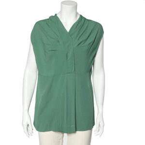 Marni Green Crepe Draped Top M