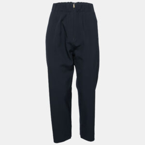 Marni Navy Blue Crepe Tapered Pants L