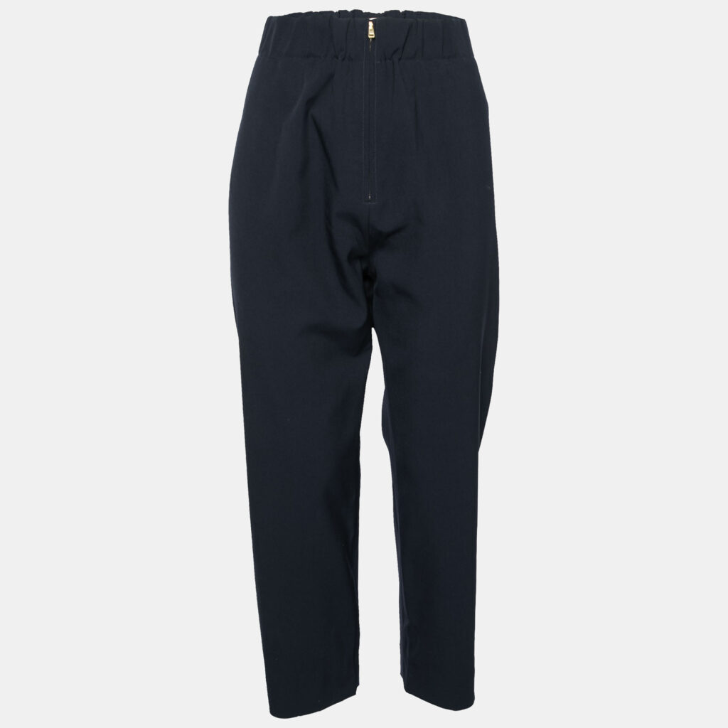 luxury-women-marni-used-clothes-p635566-001-2 Marni Navy Blue Crepe Tapered Pants L