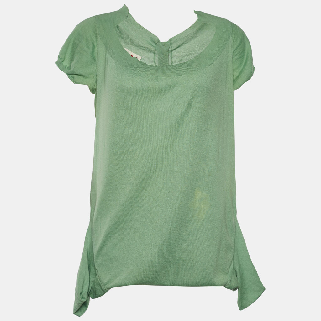 luxury-women-marni-used-clothes-p670481-002-1 Marni Green Cotton Knit Button Front Top L