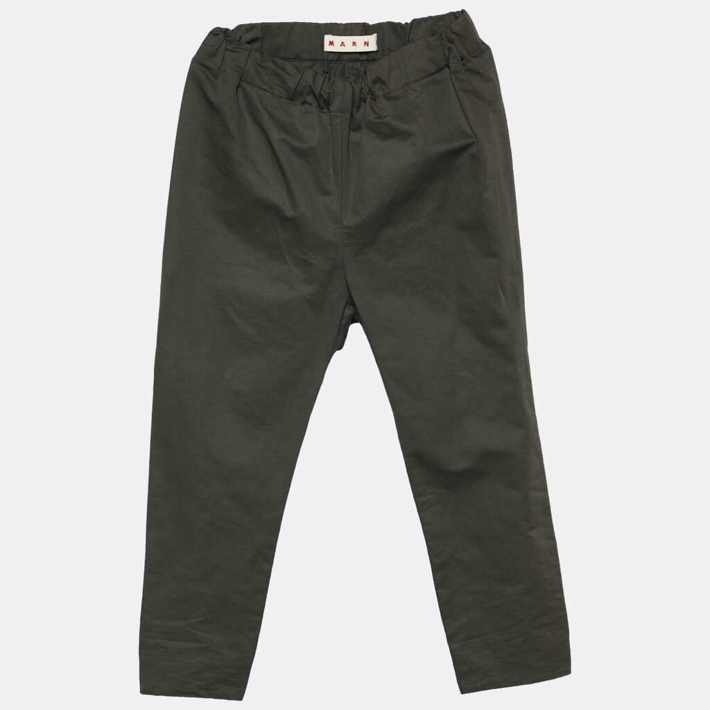luxury-women-marni-used-clothes-p750500-002 Marni Military Green Cotton Elasticized Waist Leggings S