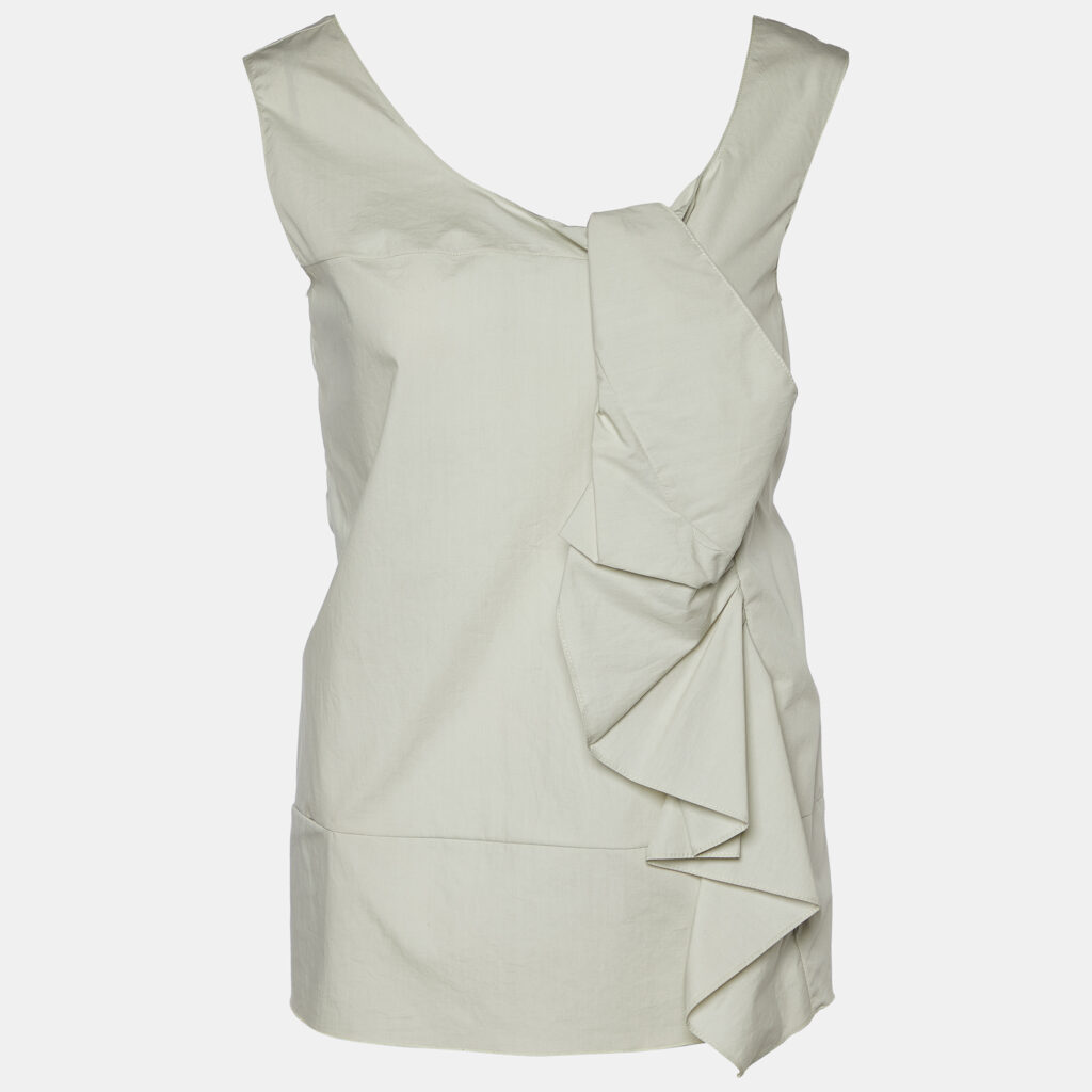 luxury-women-marni-used-clothes-p752012-002 Marni Grey Cotton Knot Detail Sleeveless Top S